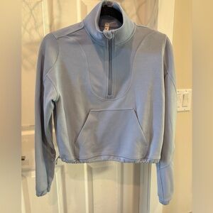 Lululemon Athletica Brushed Softstreme Half Zip Ribbed Pullover Powder Blue